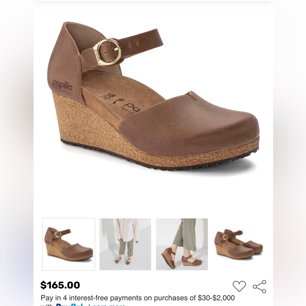 Birkenstock Mary Clog in cognac, size 40.